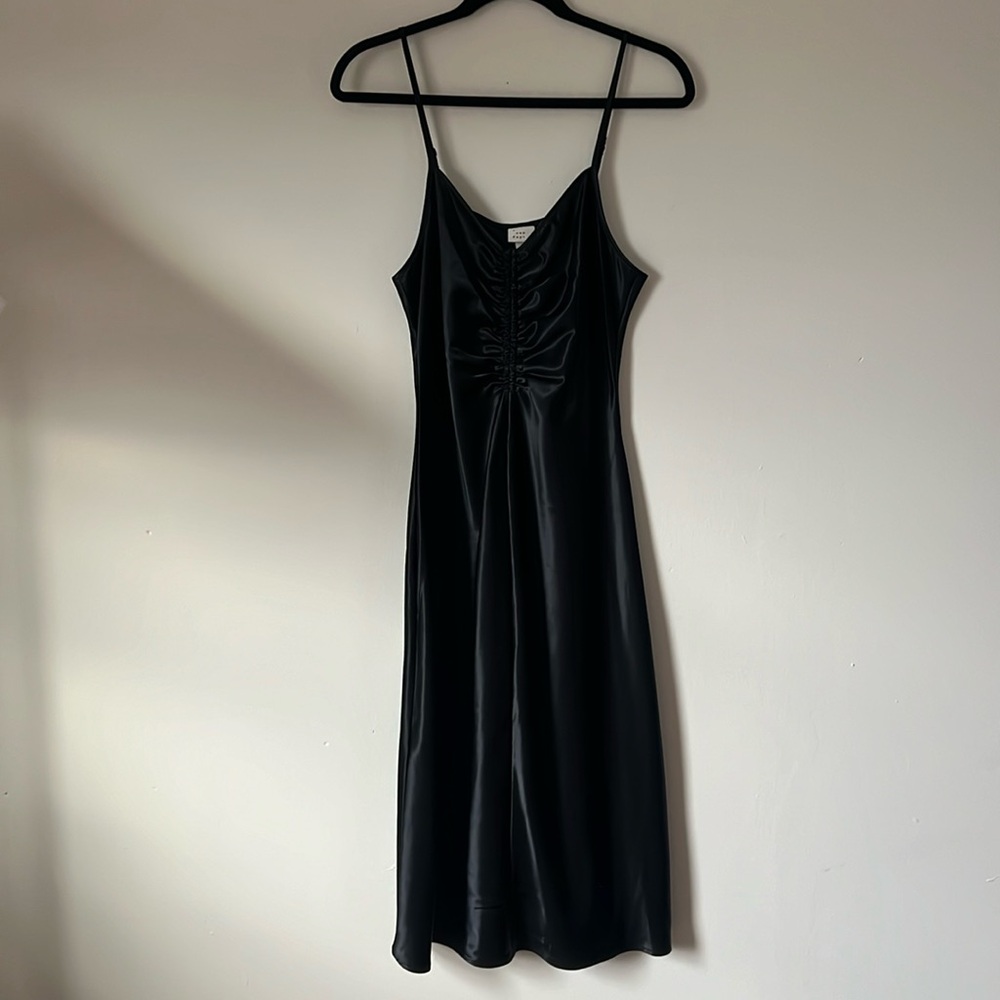 Black satin dress